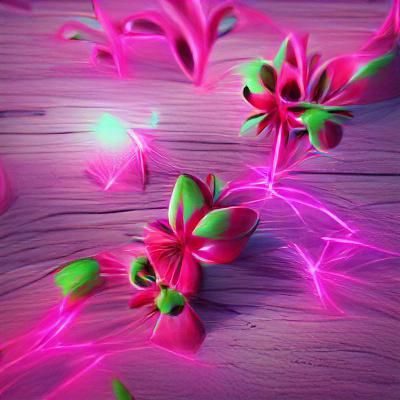 Radiant Neon Pink Flowers in 8K 3D