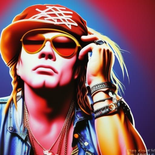 Axl Rose Portrait in Pixar-Inspired 3D Digital Art