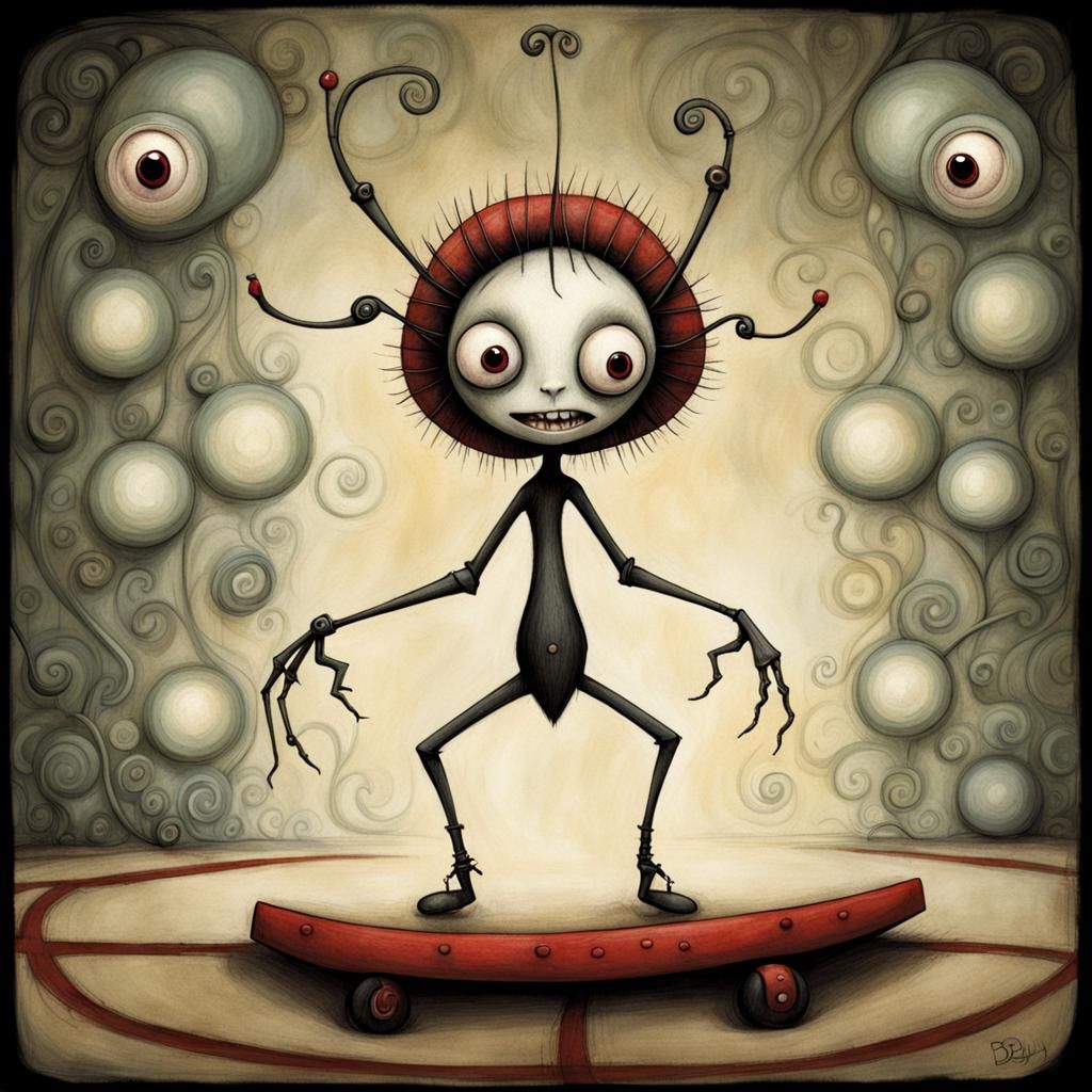Billie Bug Rolling: Gothic Cartoon Art