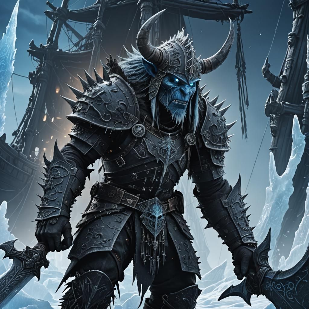 Armored Ice Troll on Ancient Ship