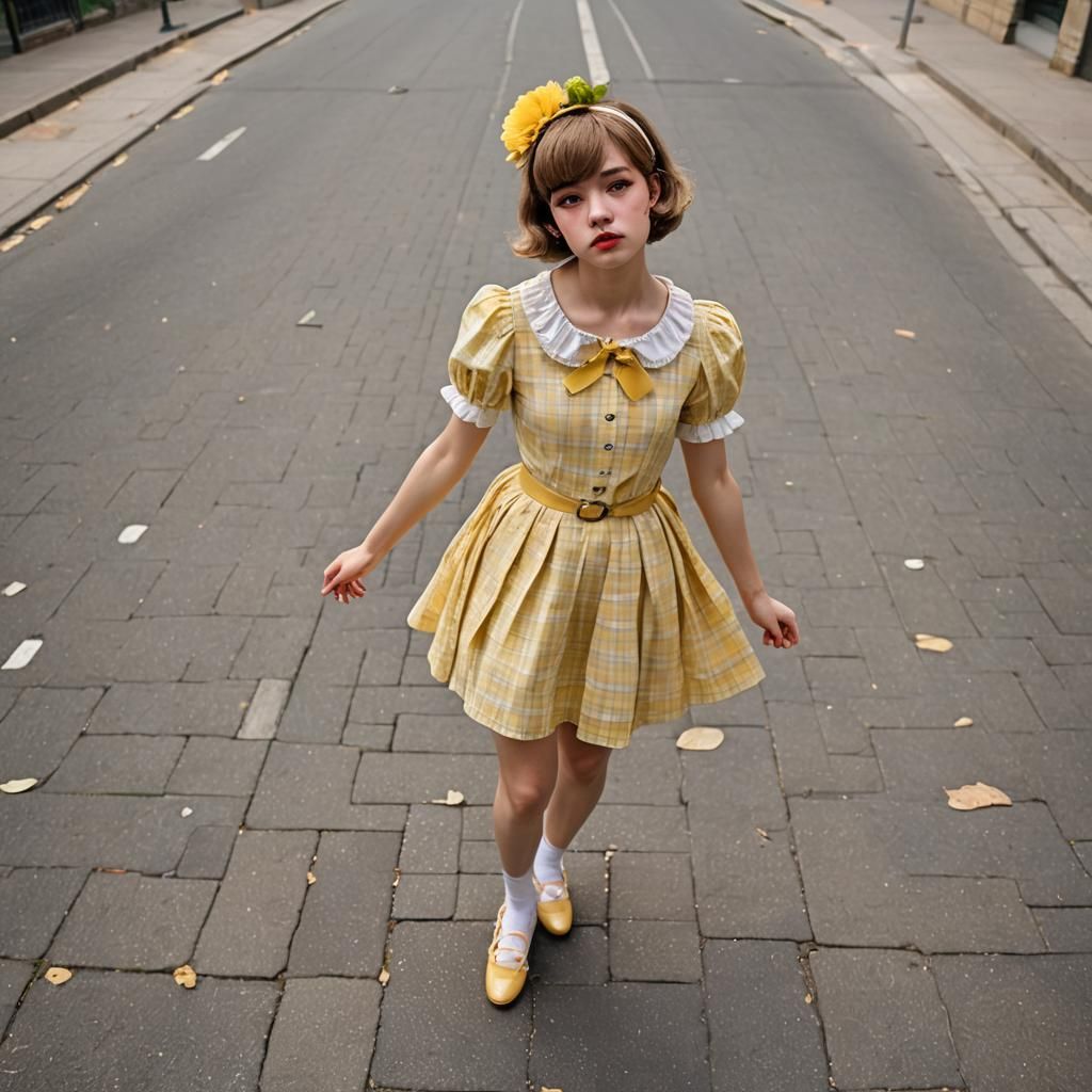 Muscular Teen in Frilly Dress, Professional Portrait