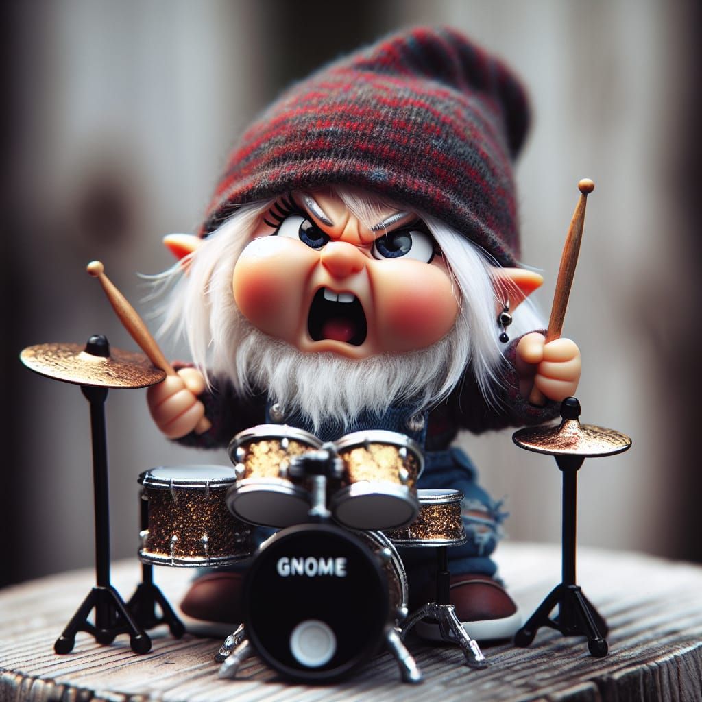 Grunge Gnome Drummer