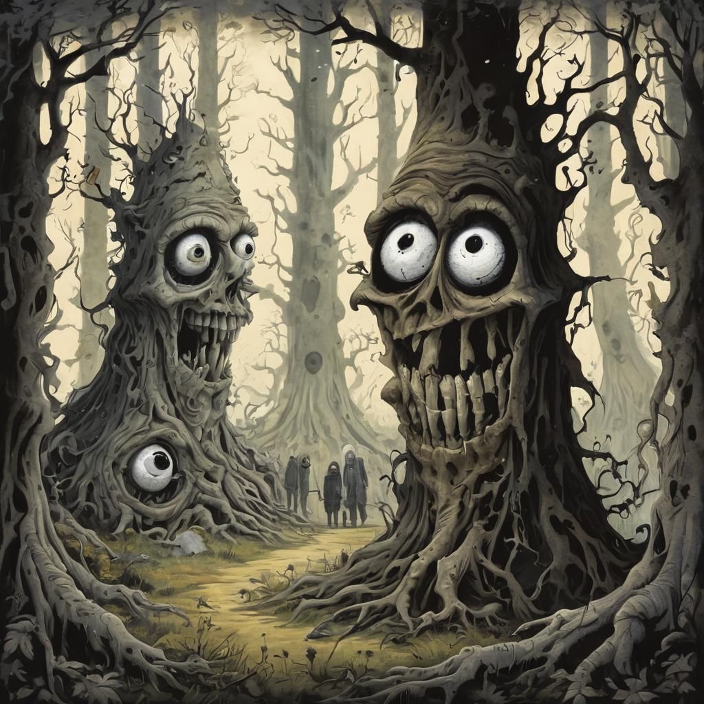 Unsettling Forest: A Creepy, Uncanny Scene