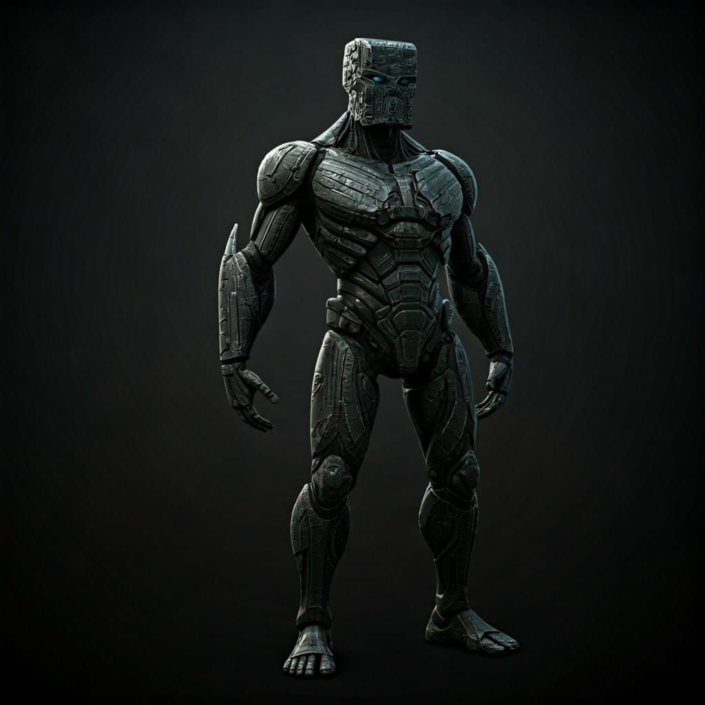 Cybernetic Golem with Geometric Armor