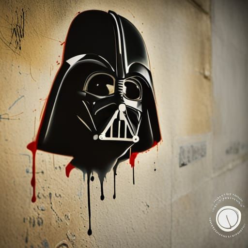 Darth Vader banksy style graffiti