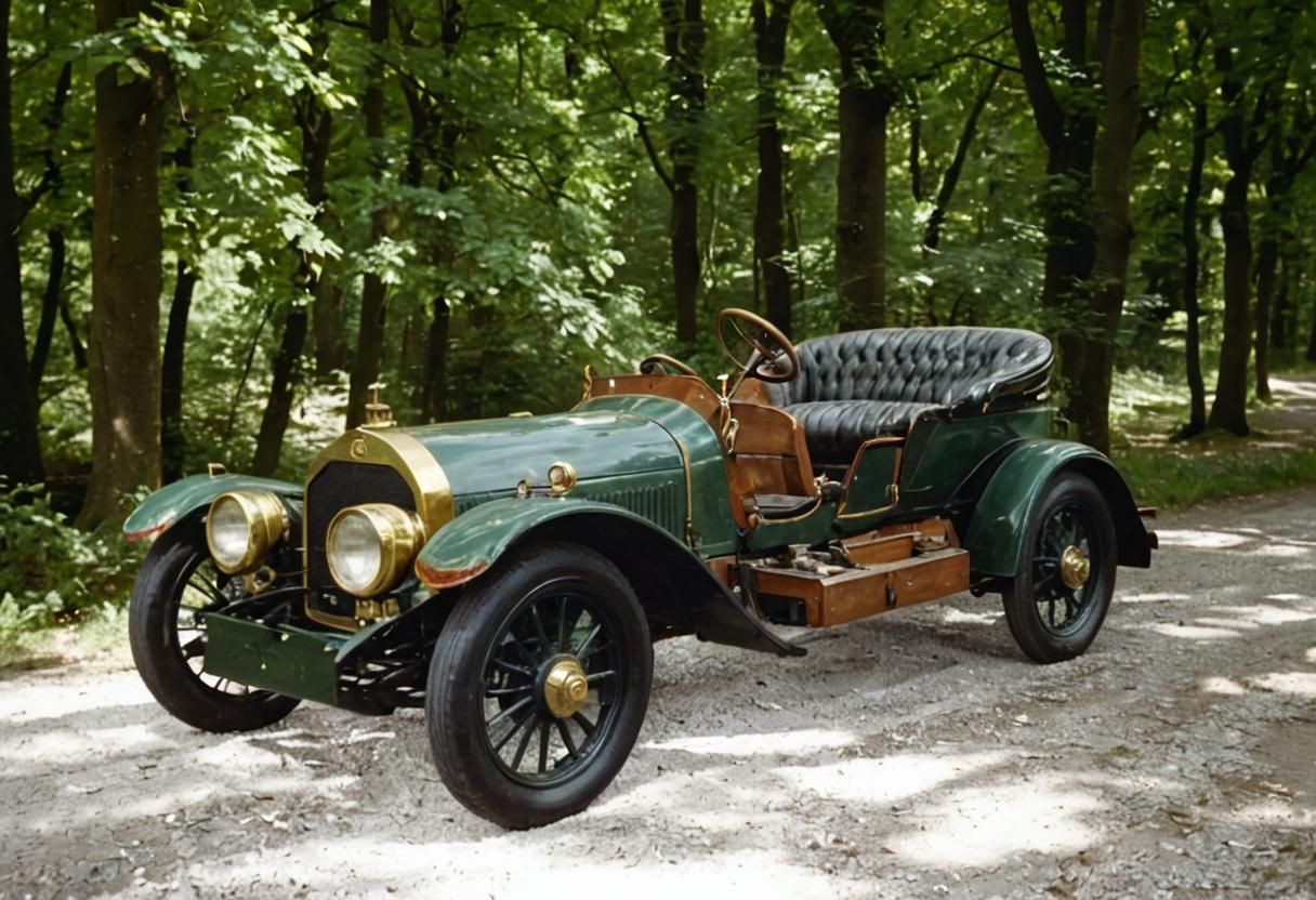 Emerald Lohner Porsche in Spring Forest: Cinematic Still