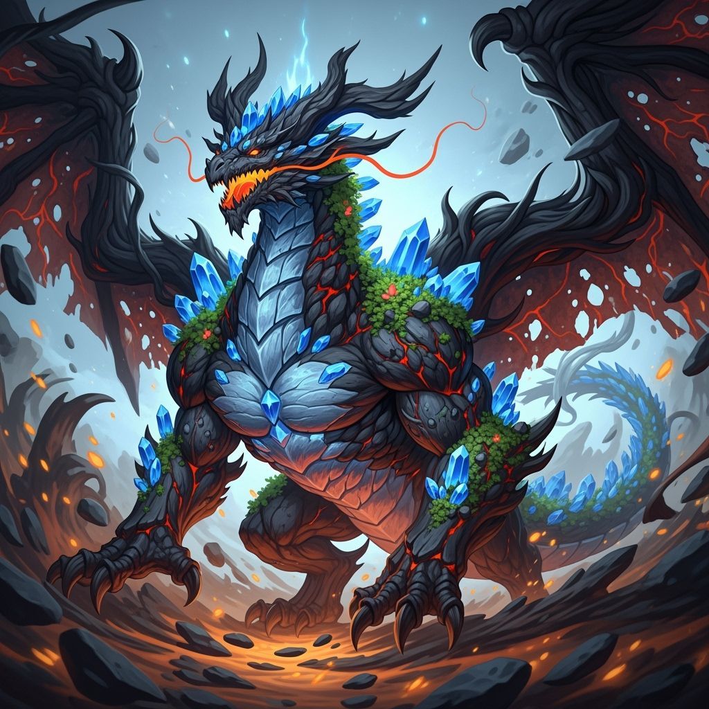 Majestic Black Wood Dragon Amidst Earth Vortex