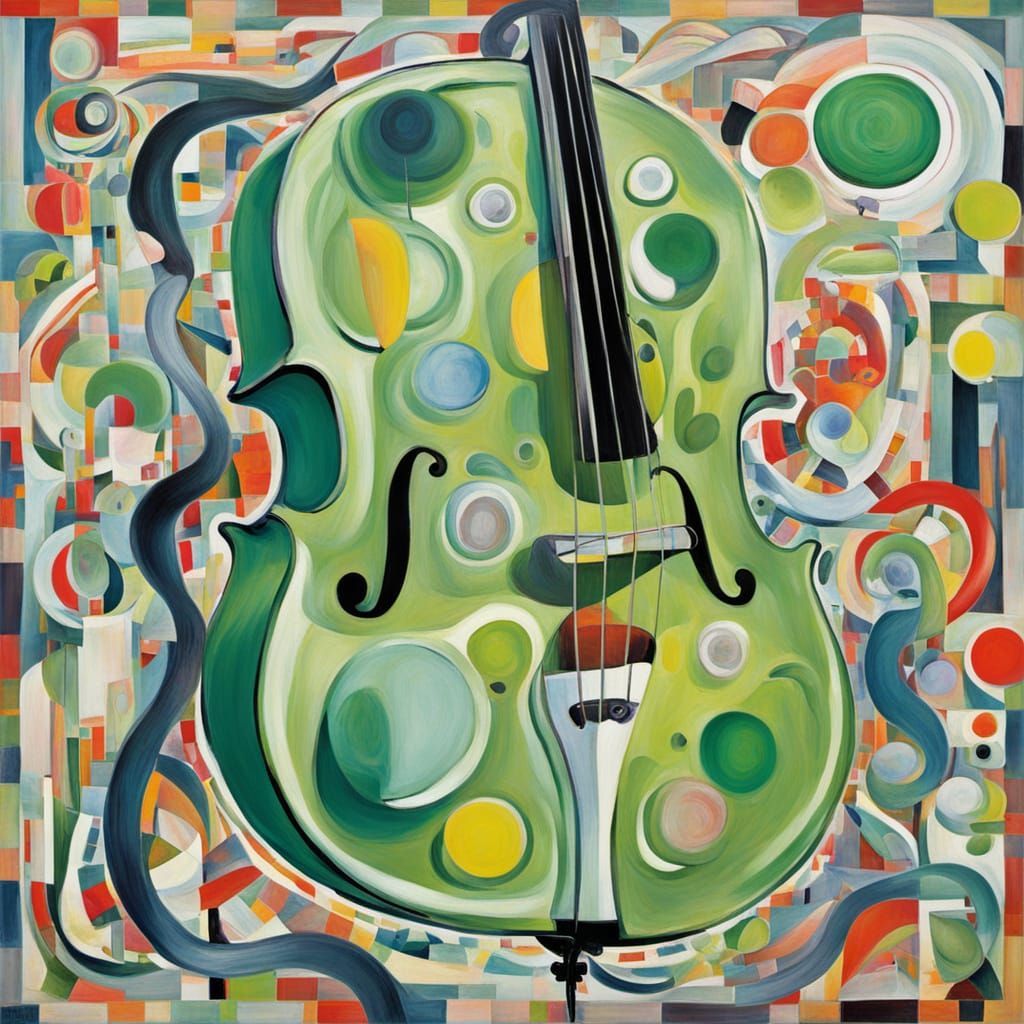 Surreal Abstract Painting of Manatee in Bauhaus Style