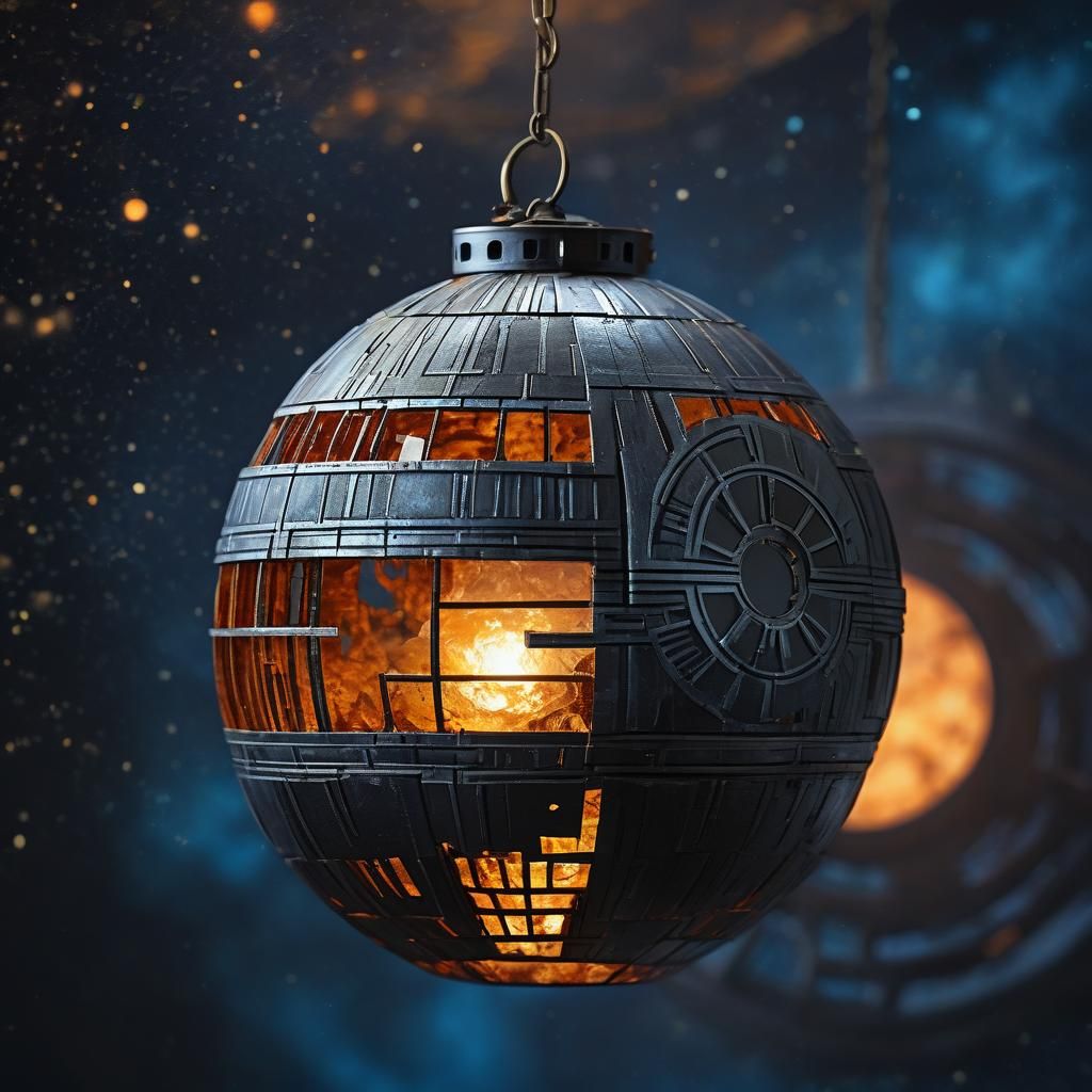 Death Star Lantern in Space, Fantasy Concept Art