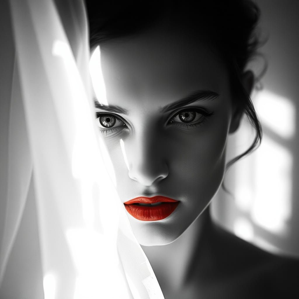 Veiled Beauty: A Vintage-Style Portrait