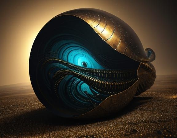 Alien Mollusc Emerges in Golden Light