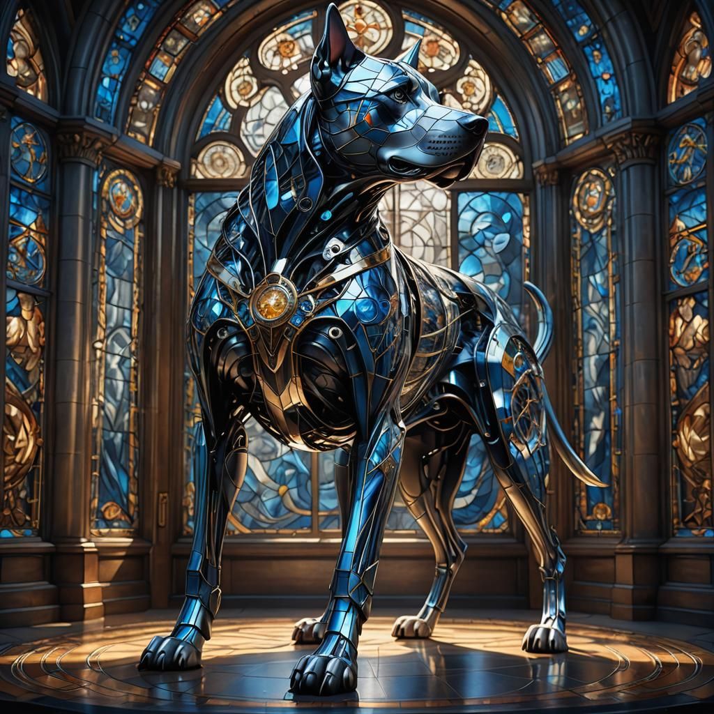 Holographic Cyber-Dog with Robotic Leg