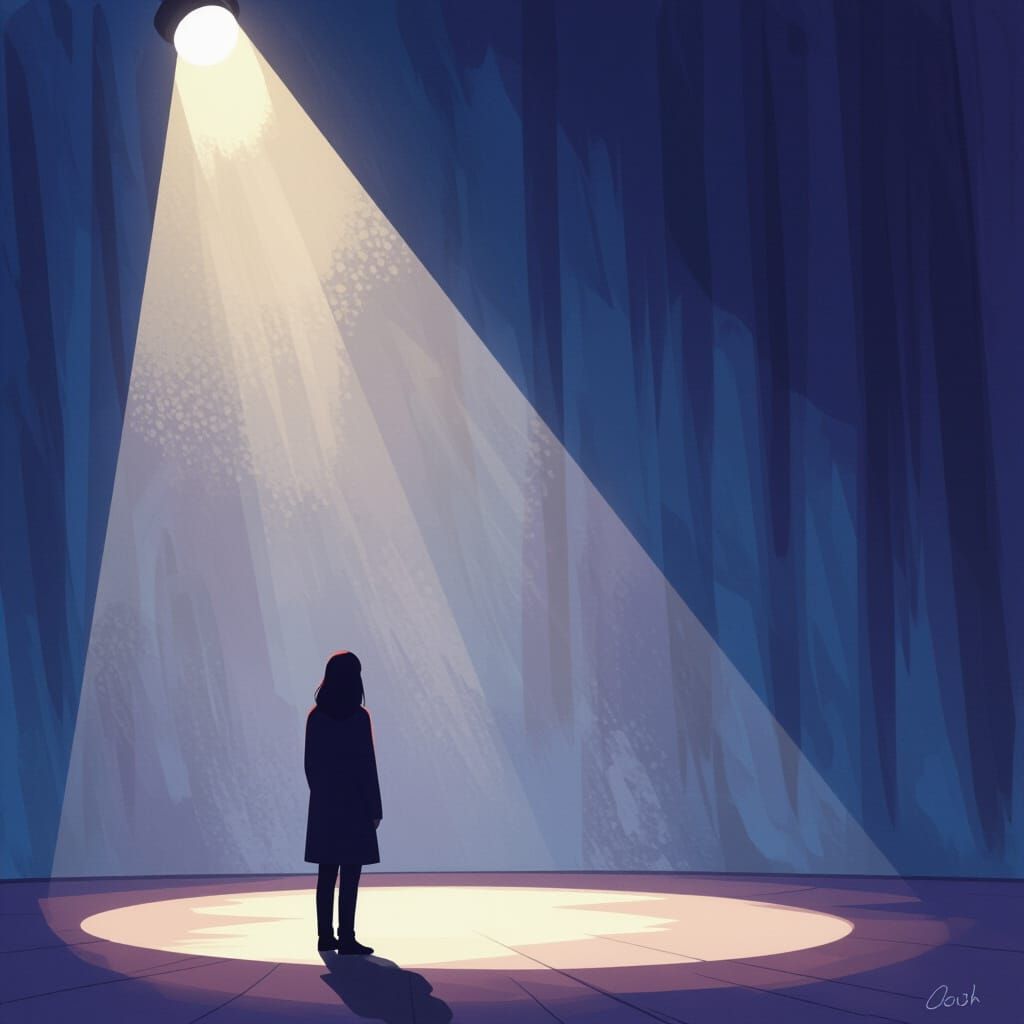 Unacknowledged Talent on Empty Stage Digital Painting