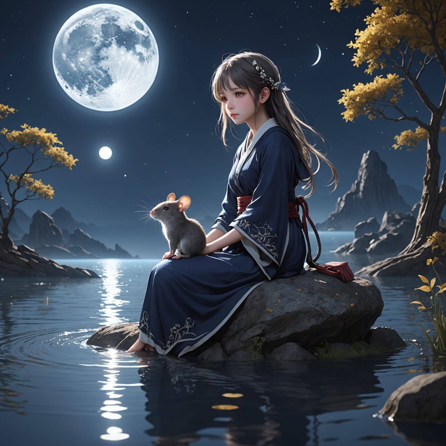 Magical Mouse on the Moon: 3D Anime Art