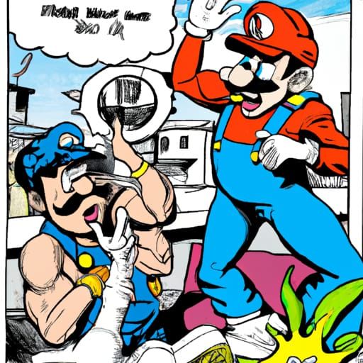 Mario Commits a Crime in Comic Book Style