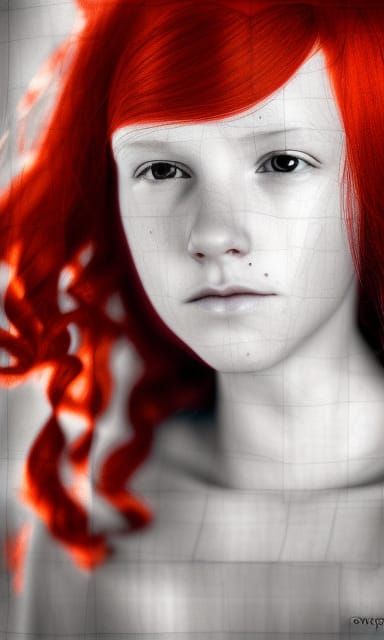 Red-Haired Cowgirl in Photorealistic Dye-Transfer Collage