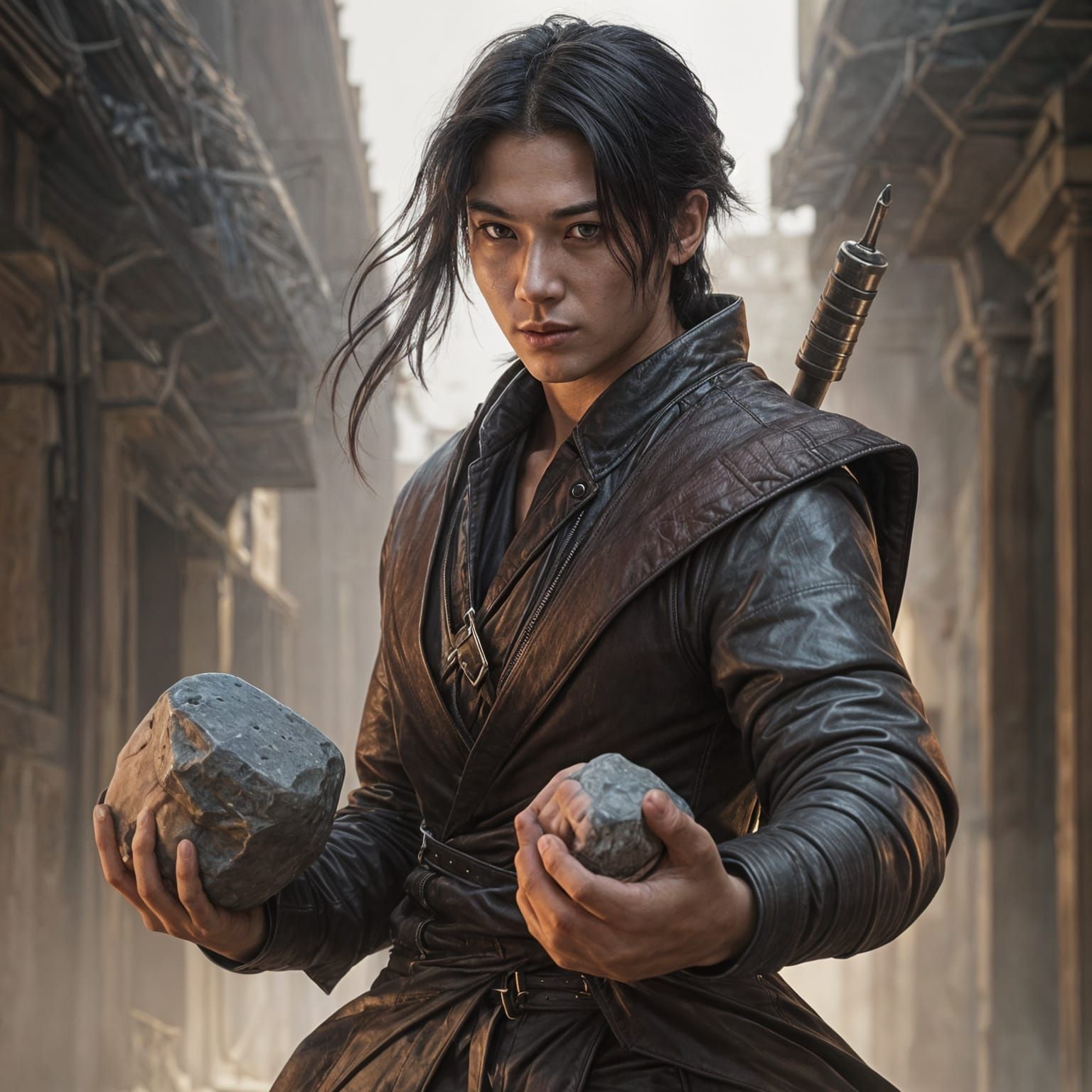 Young Rogue in Shadowy Alleyway