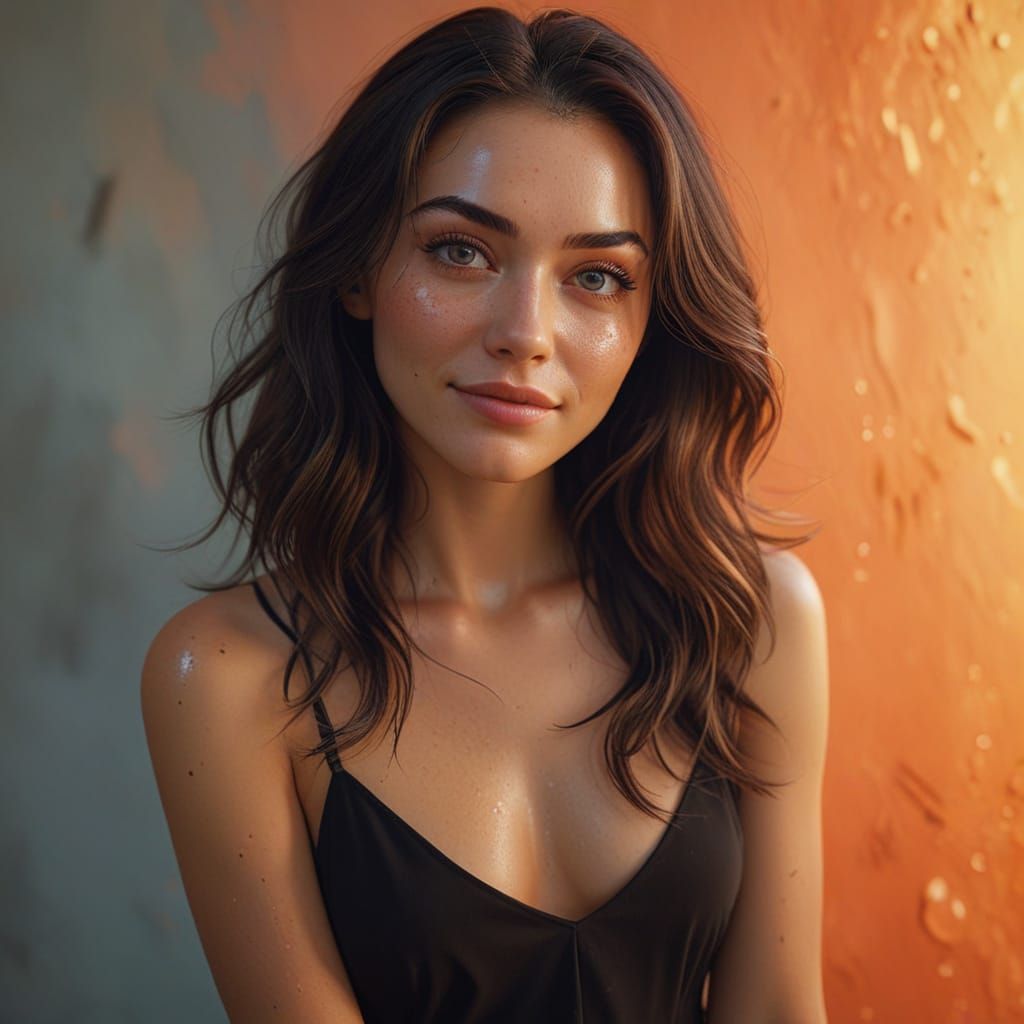 Ethereal Woman in Vibrant Hues