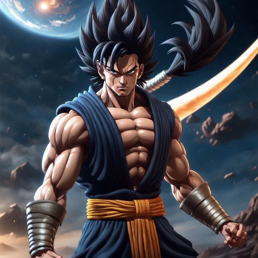 Saiyajin Warrior Floating in the Universe