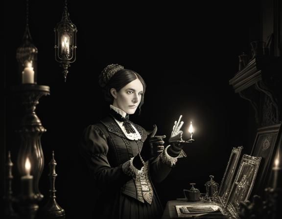 Victorian Anatomist in Ornate Laboratory: Macabre Fantasy Ar...
