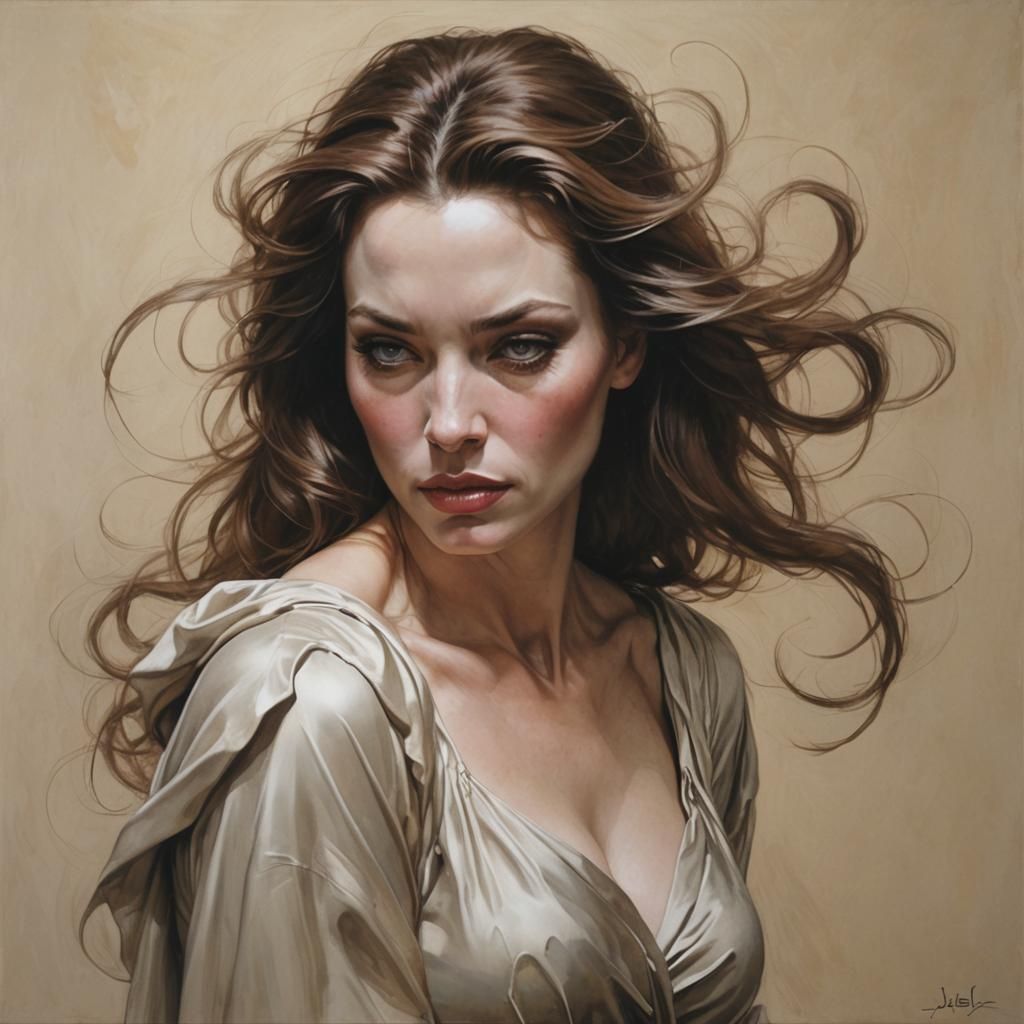 Heroic Woman in Fantasy Art Style