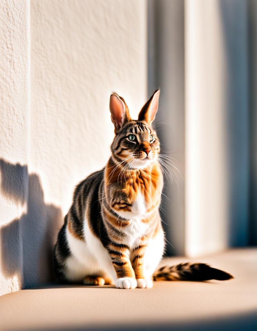 Rabbit and Cat Portrait in Magical Realism