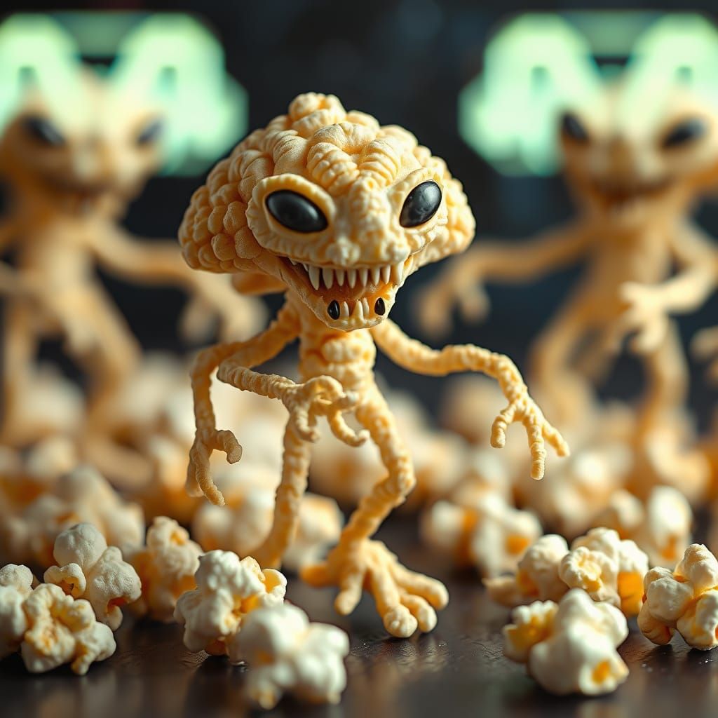 Space invaders Made of Popcorn