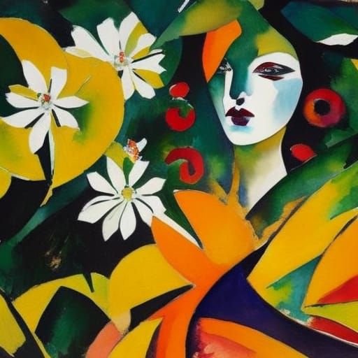 Expressive Portrait of Woman in Kimono