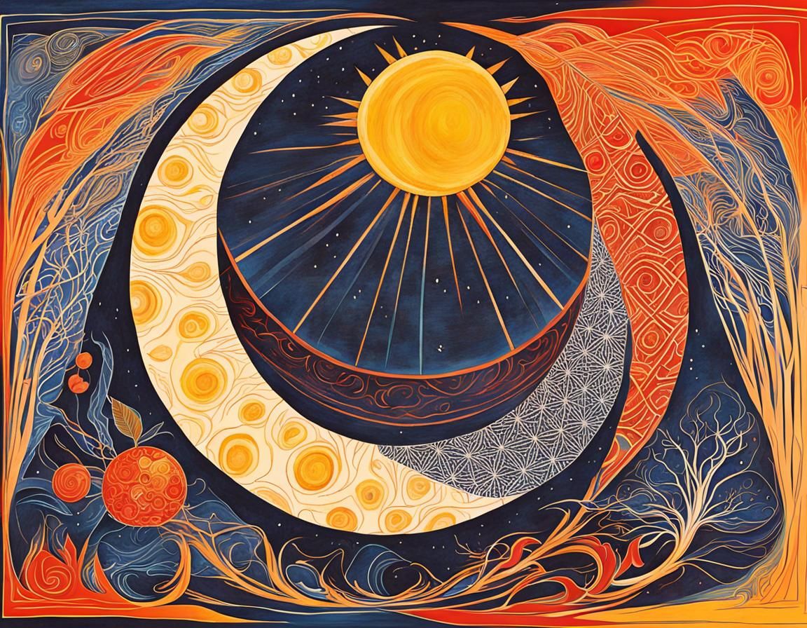 Geometric Art of the First Harvest Eclipse