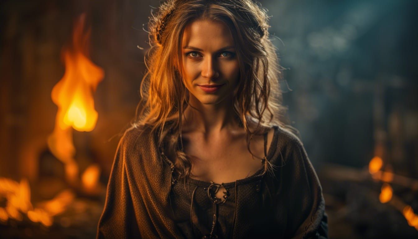 Medieval Fantasy Woman in Dungeon Portrait