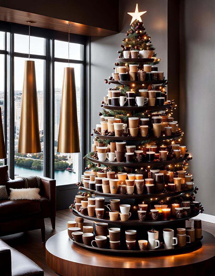 Unconventional Coffee Christmas Tree