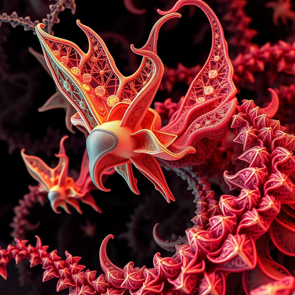 Intricate Origami Bots in Electron Microscope View