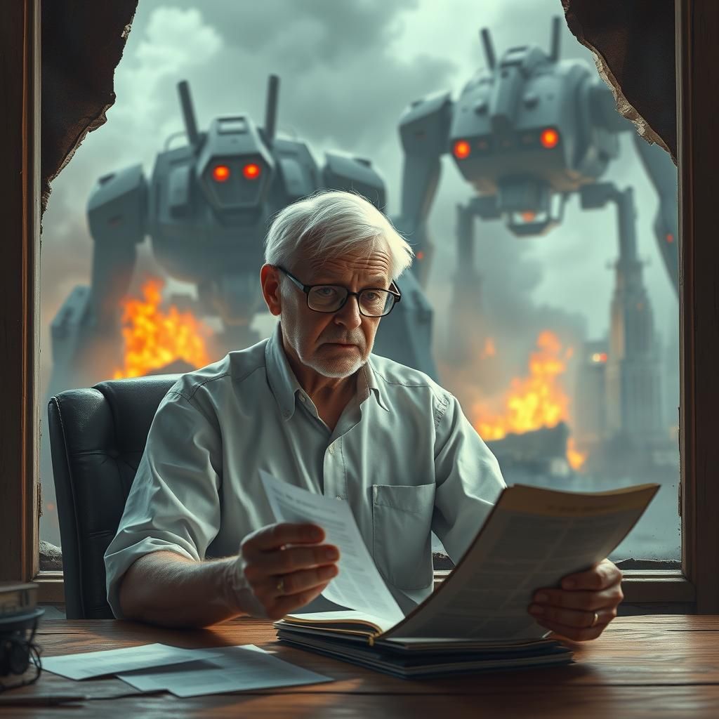 Dystopian Reader: Robot Invasion Art