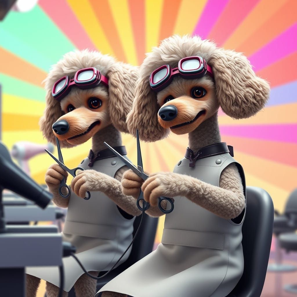 Sophisticated Canine Barbers in Stylish Salon