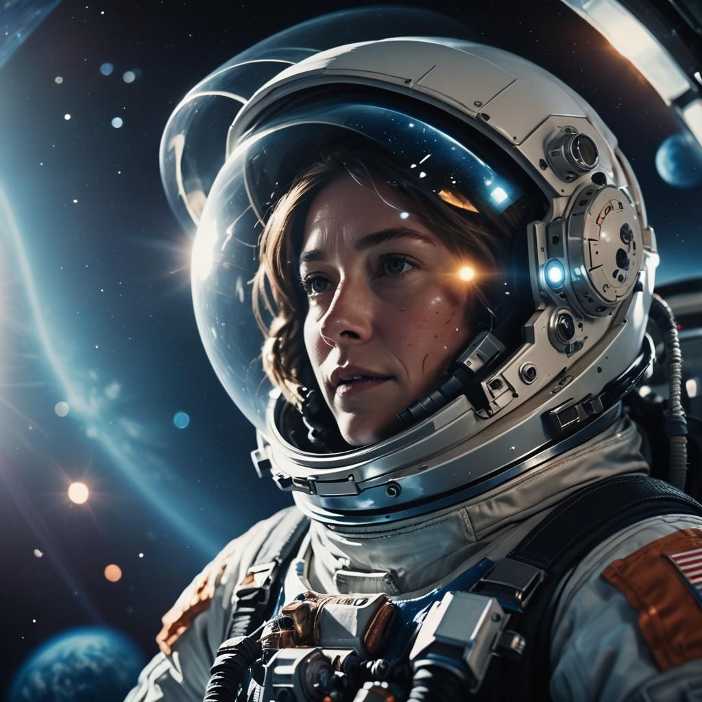 Astronaut Spacewalk in Cinematic Film Style