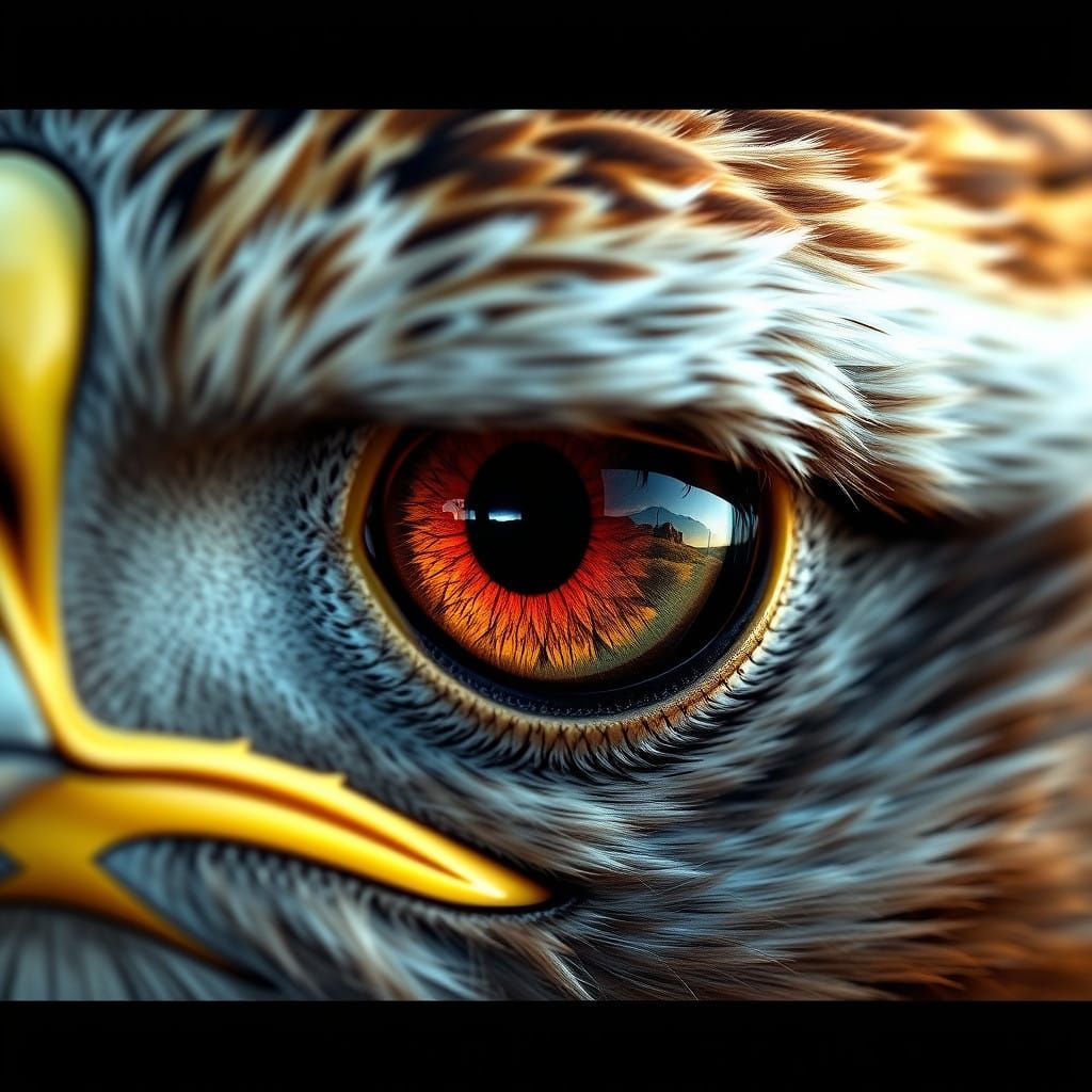 Majestic Eagle's Eye: A Hyper-Realistic Close-Up