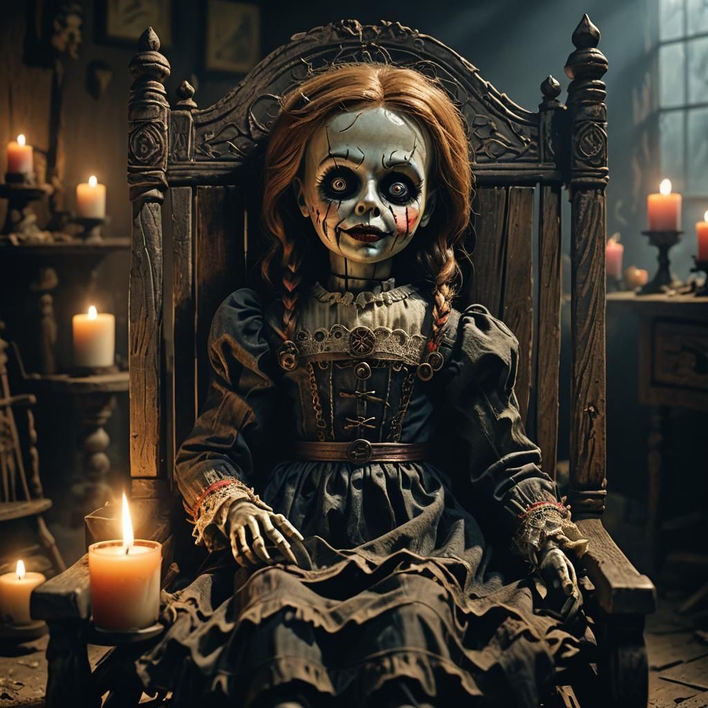 Creepy Annabelle Doll in Abandoned Nursery