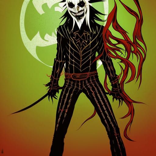 Finn Balor as a rockstar Vampire, Character Design, Costume Colors and Illustration by Ayami Kojima and Kasumi Kakizaki....