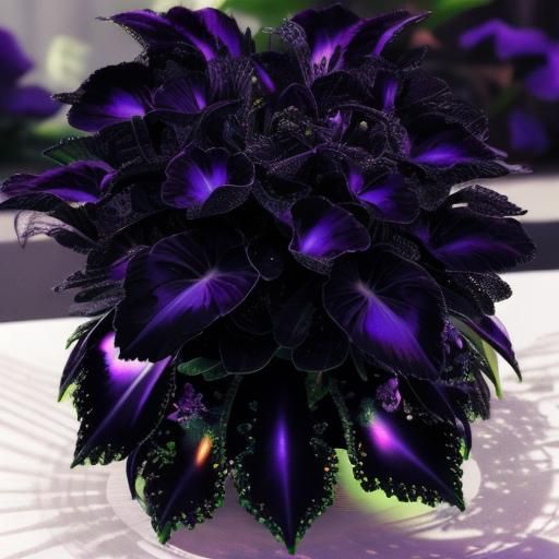 Realistic Black Purple Coelius plant