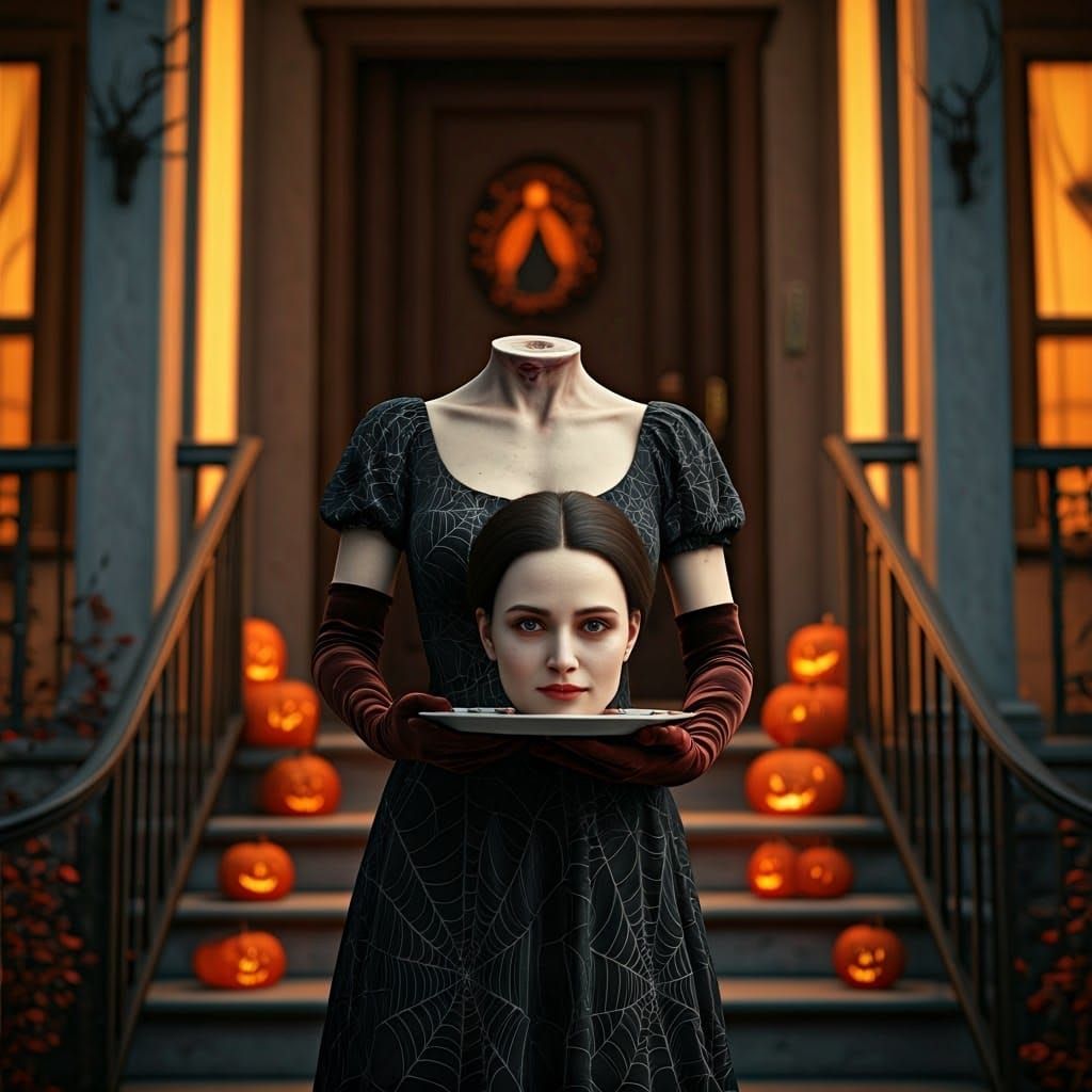 Beheaded Woman's Halloween Costume: Digital Art
