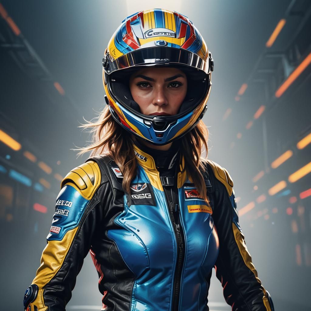 MotoGP Rider Portrait in Hyperrealistic Digital Art