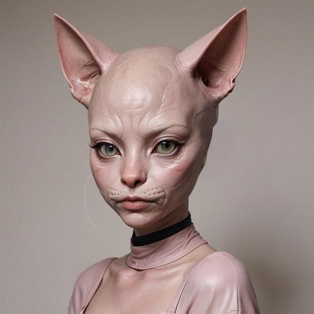 Earless Bald Catgirl with Catears
