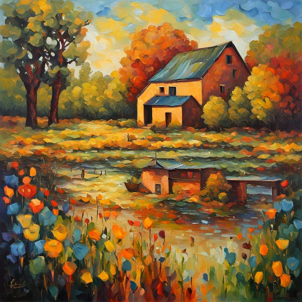 Neo-Impressionist Paradise in Expressionist Oil