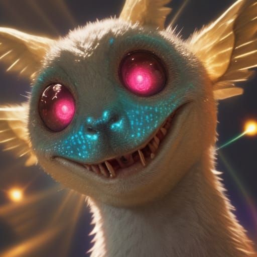 Cosmic Alien Hybrid with Pleading Eyes