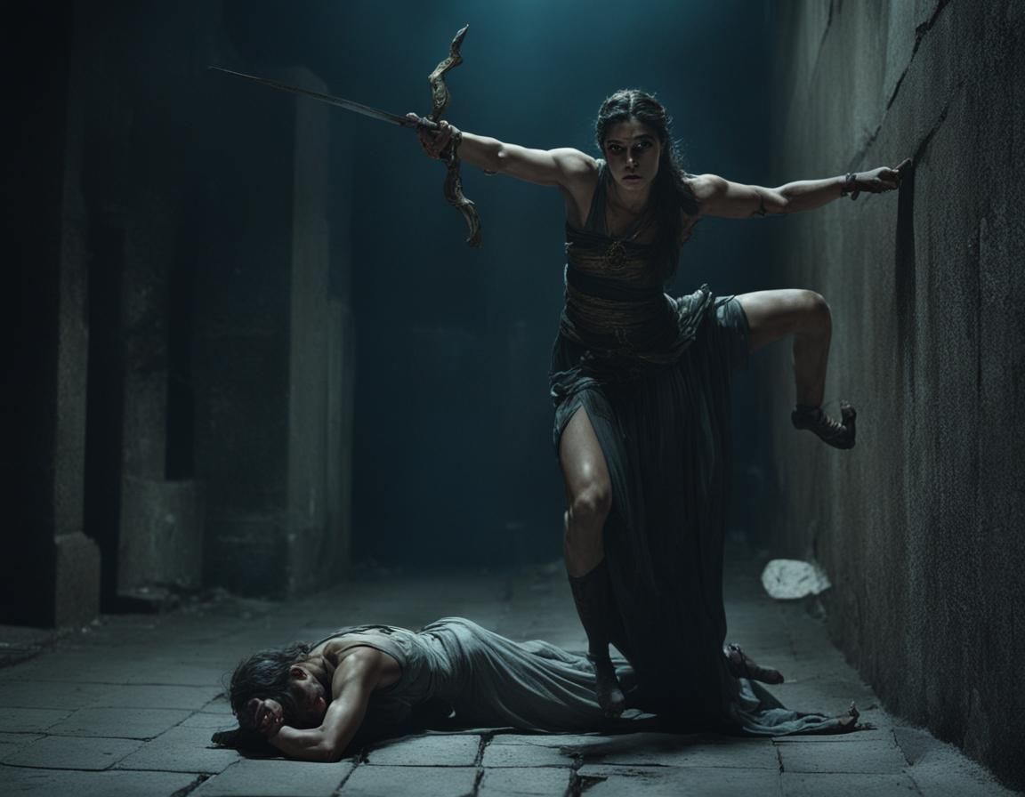 Phonoi: Greek Goddess of Murder in Dark Alley