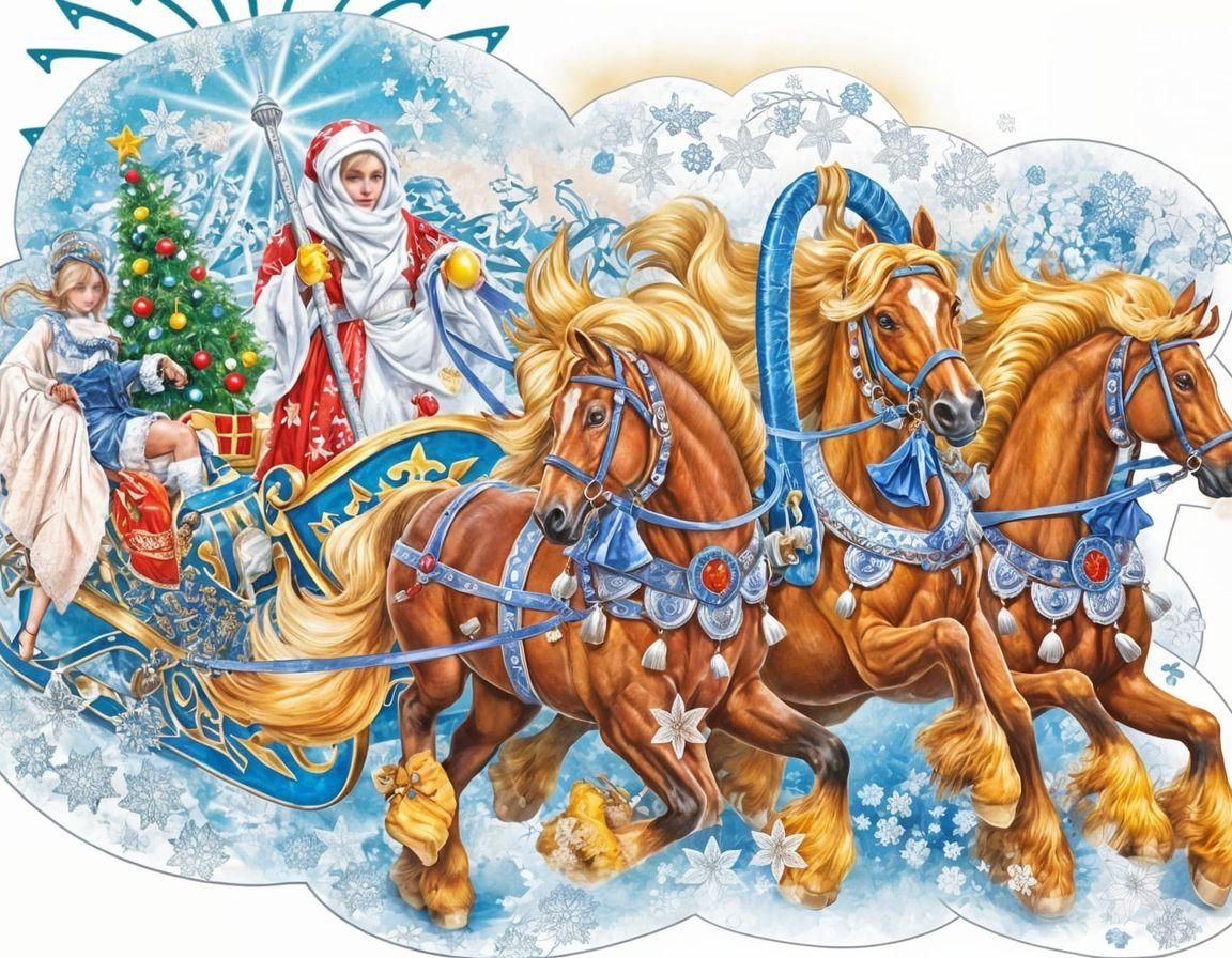 Winter Wonderland Forest with Enchanted Christmas Tree and F...