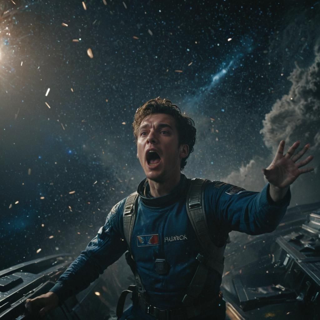 Dramatic Spaceship Hull Breach Film Still