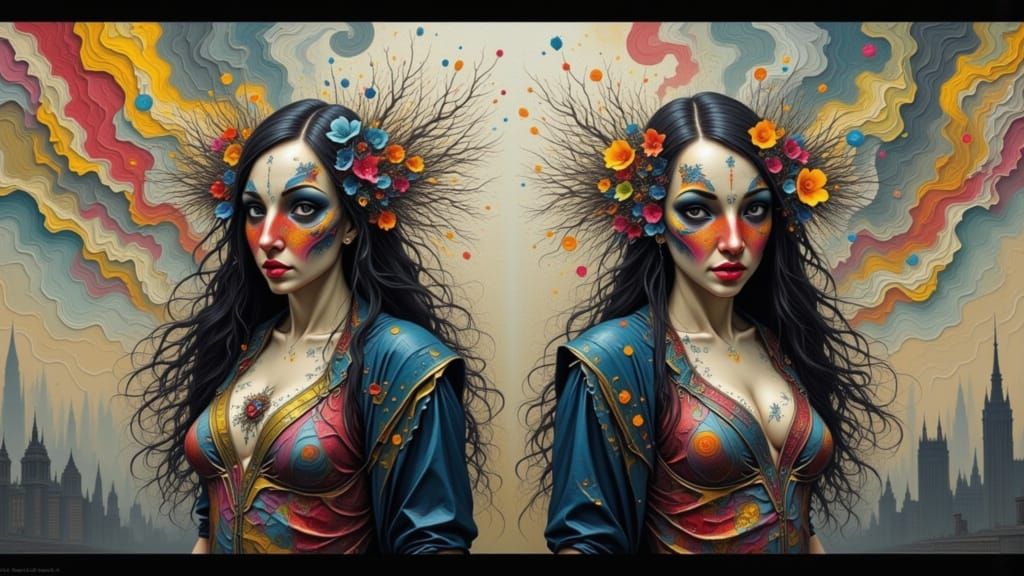 Aphex Twin Portrait in Impasto Collage Style