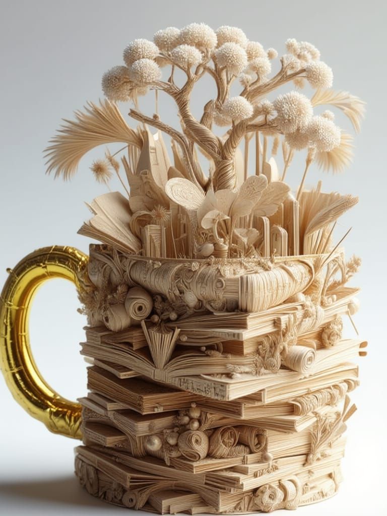 Golden Cup with Living Floral Accents