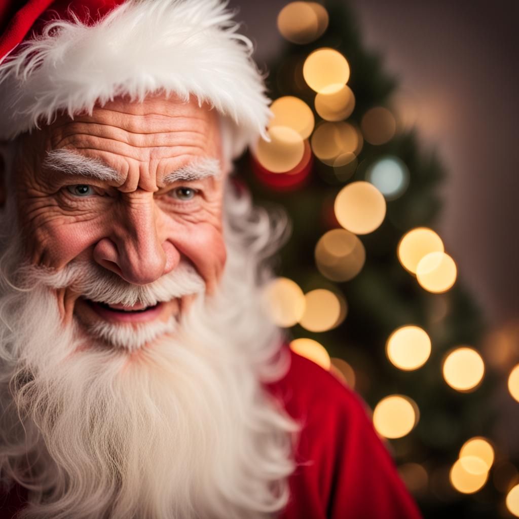 Jolly Santa Claus Portrait in Natural Light